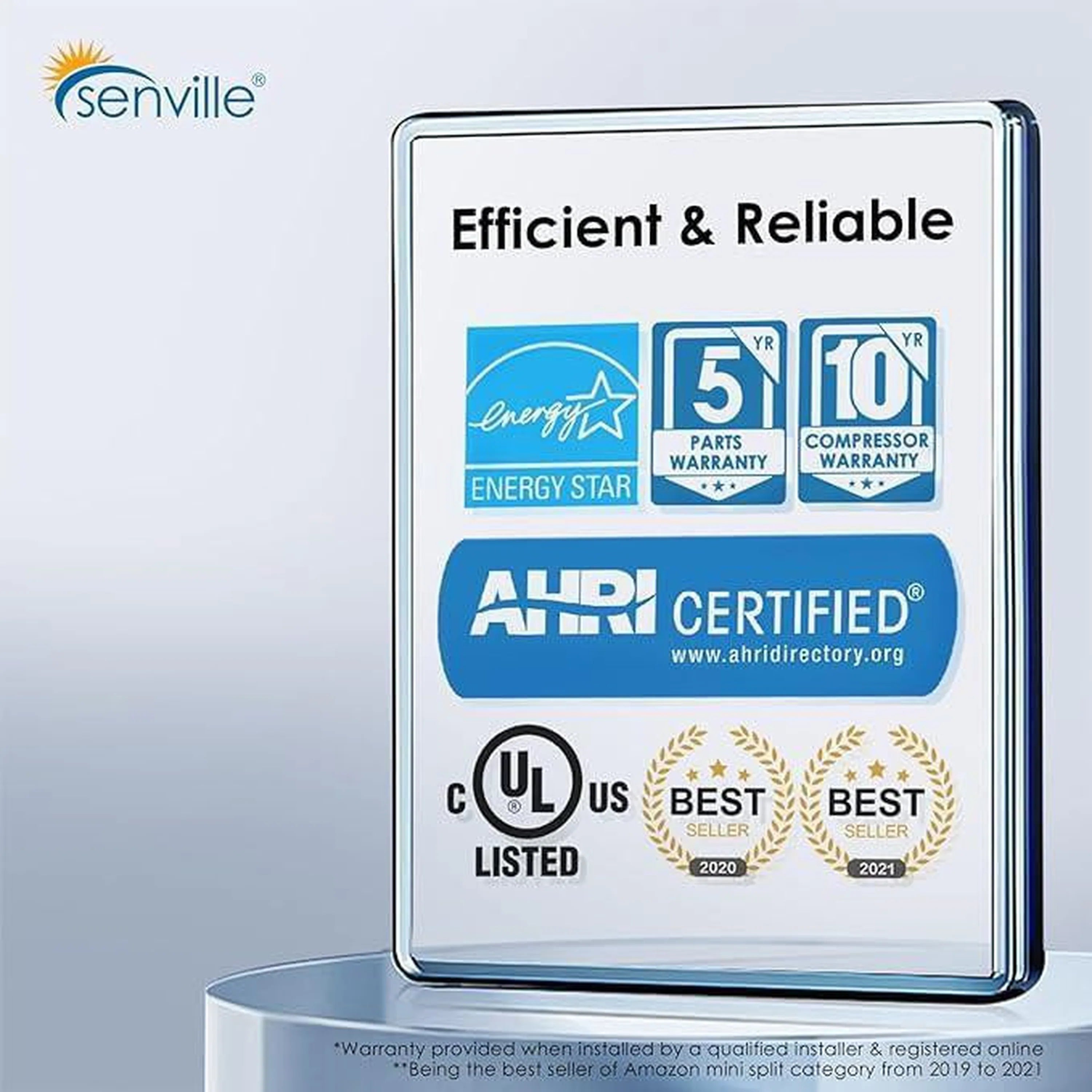 Outdoor mini split efficiency and certification label for reliable operation