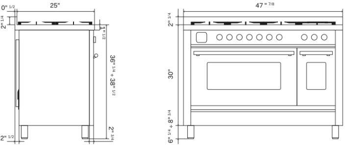 ILVE Professional Plus II 48-Inch Induction Range in Blue Grey (UPI486WMPBG)