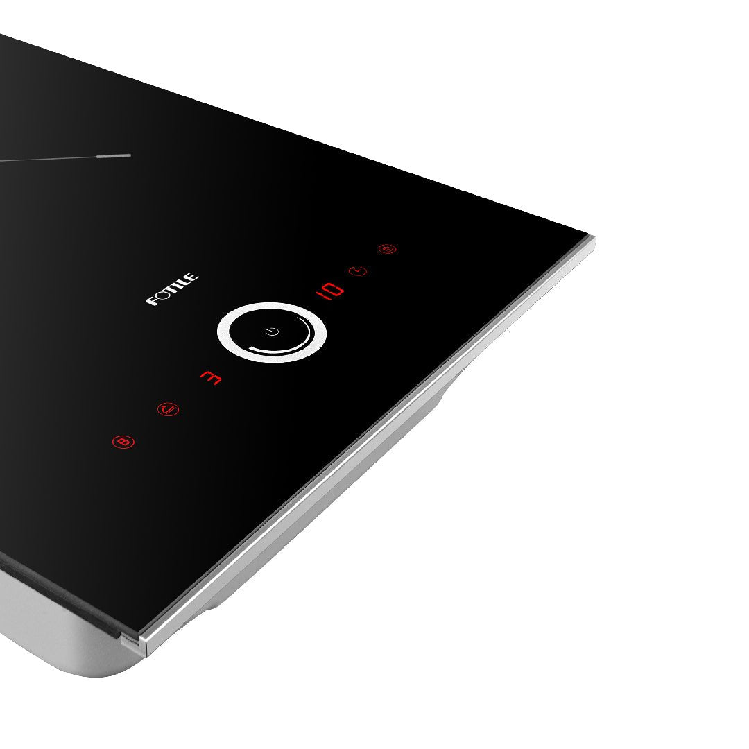 Fotile 12-Inch Domino Series Built-In Induction Cooktop with Single Heating Zone, 9 Power Levels, Boost Function, and Touch Control in SCHOTT Black Ceramic Glass (EIG30102)