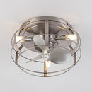 Parrot Uncle 12-Inch Flush Mount Low Profile Caged Small Ceiling Fan with Light and Remote Control