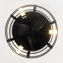 Parrot Uncle 12-Inch Flush Mount Low Profile Caged Small Ceiling Fan with Light and Remote Control