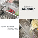 Forno Acqua 33-Inch Drop-In/Undermount 3 Level Workstation Sink with Faucet, Waterfall & Glass Rinser (E-ZP30)