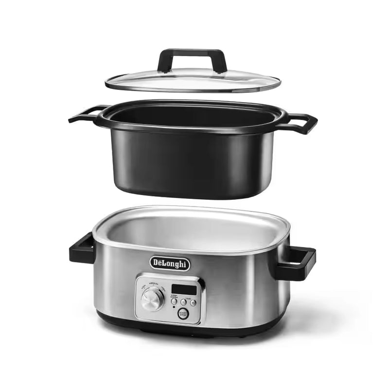 De'Longhi Livenza Slow Cooker With Stovetop Browning in Stainless Steel (CKS1660D)
