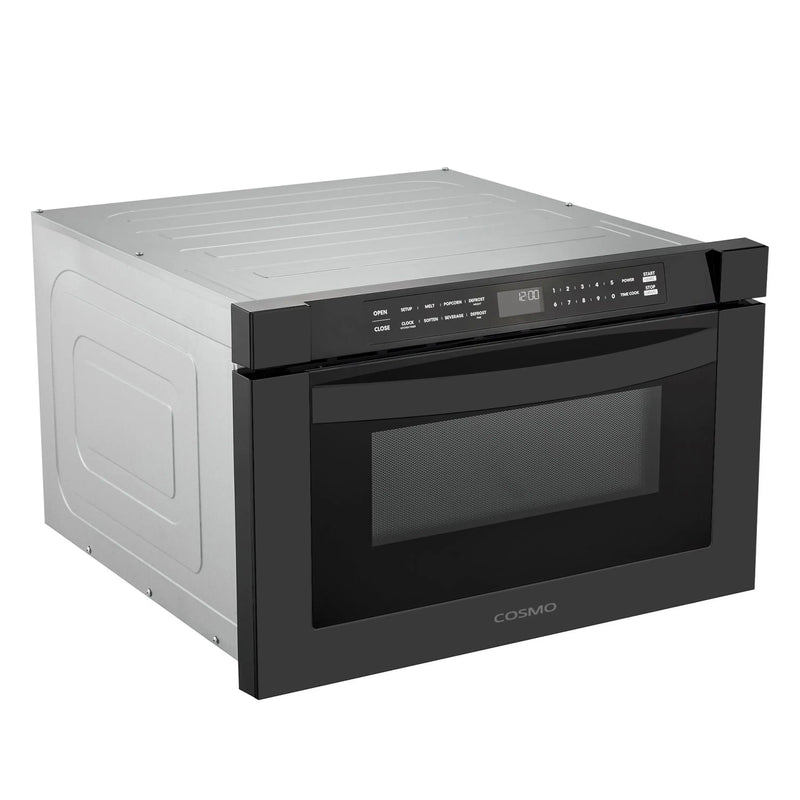 Cosmo 24-Inch Built-In Microwave Drawer in Matte Black (COS-12MWDBK)