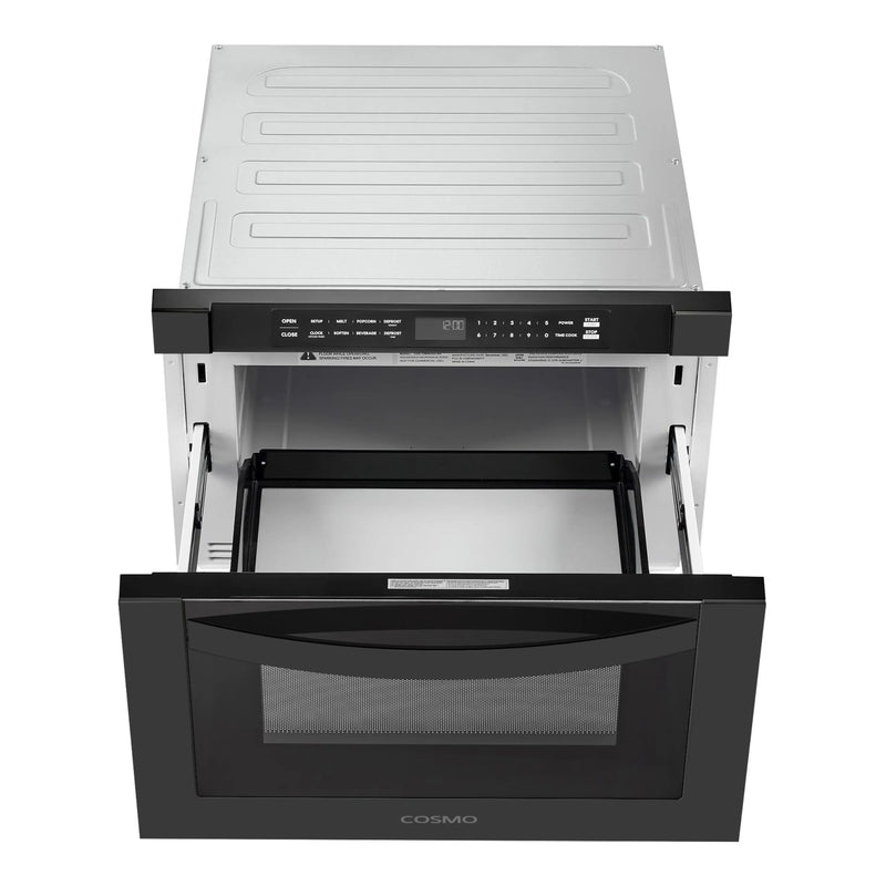 Cosmo 24-Inch Built-In Microwave Drawer in Matte Black (COS-12MWDBK)