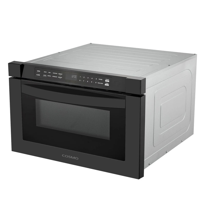 Cosmo 24-Inch Built-In Microwave Drawer in Matte Black (COS-12MWDBK)