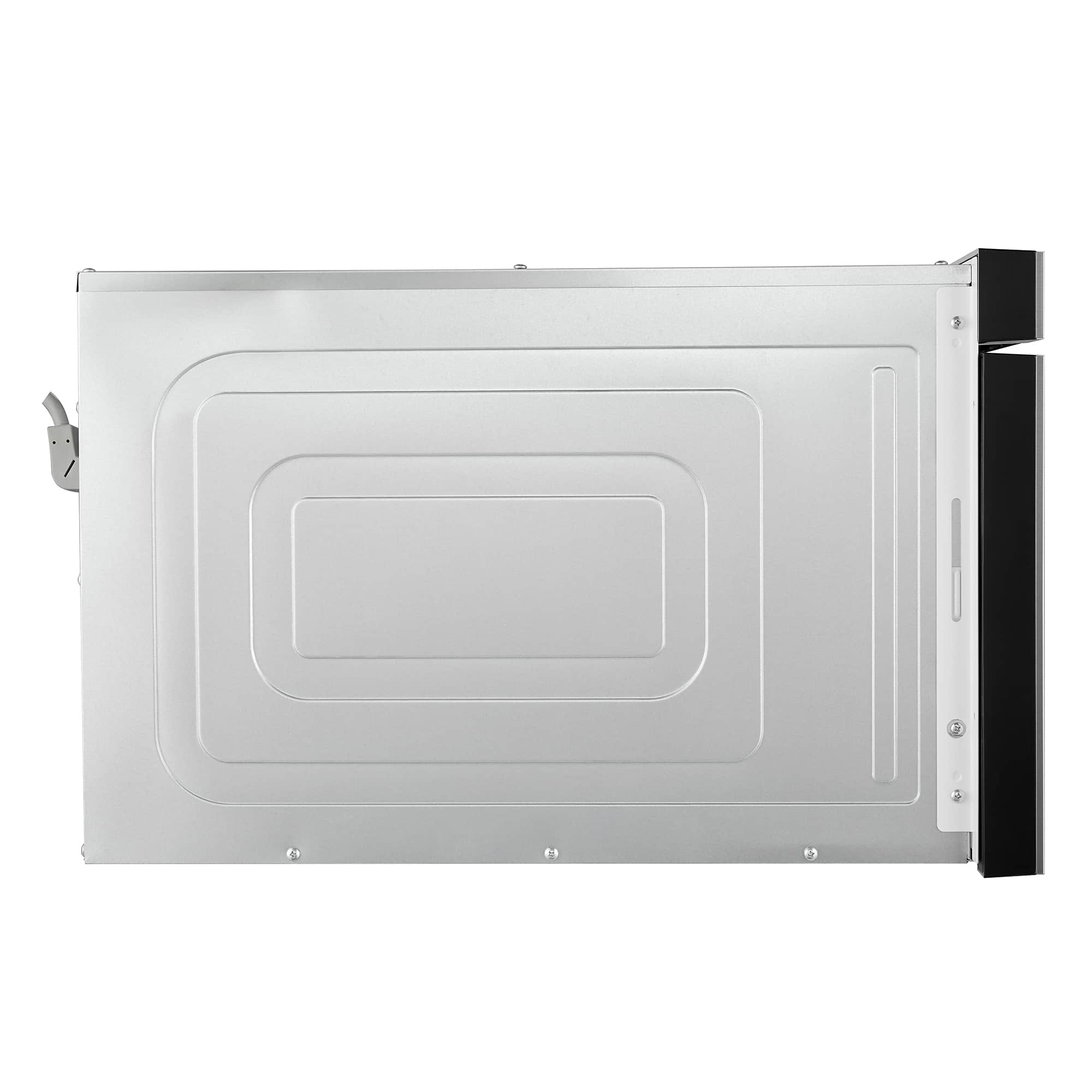 Built-in microwave drawer in stainless steel with side handle and control panel