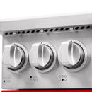 Kostch 36-Inch Tilt Panel Gas Range with 6 Sealed Burners & 6 Cu. Ft. Convection Oven in Red (KOS-36RG07T-R)