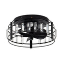 Parrot Uncle 13-Inch Modern DC Motor Flush Mount Reversible Crystal Ceiling Fan with Lighting and Remote Control (F8256110V)