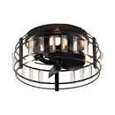 Parrot Uncle 13-Inch Modern DC Motor Flush Mount Reversible Crystal Ceiling Fan with Lighting and Remote Control (F8256110V)