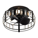 Parrot Uncle 13-Inch Modern DC Motor Flush Mount Reversible Crystal Ceiling Fan with Lighting and Remote Control (F8256110V)