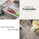 Forno Acqua 33-Inch Drop-In/Undermount 3-Level Workstation Sink with Waterfall Faucet & Glass Rinser (D-XP30)