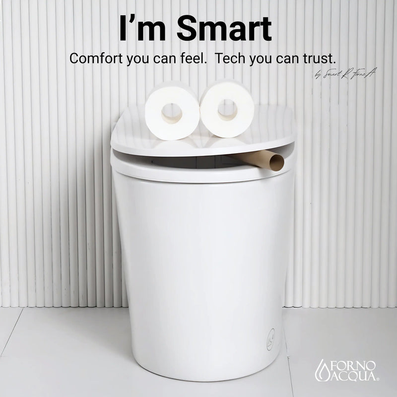 Forno Acqua Luxurious Super Smart Toilet, Includes Bidet, Heated Seat, Auto Flush, Auto Lid, Powerful Flush, Ideal for Master Bathrooms (CSTE01)