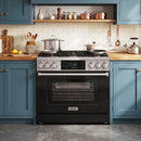 Kostch 36-Inch Tilt Panel Gas Range with 6 Sealed Burners & 6 Cu. Ft. Convection Oven in Black (KOS-36RG07T-B)