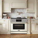 Kostch 36-Inch Tilt Panel Gas Range with 6 Sealed Burners & 6 Cu. Ft. Convection Oven in White (KOS-36RG07T-W)