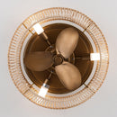 Parrot Uncle 14-Inch Farmhouse DC Motor Flush Mount Reversible Iron Ceiling Fan with LED Lighting and Remote Control (F8257110V)