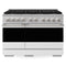 ZLINE 48-Inch 6.7 Cu. Ft. Marino Dual Fuel Range with 8 Burner DuoPro Cooktop and Dual Ovens with White Matte Doors (PMDR-WM-48)