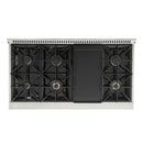 Kucht 48-Inch Pro-Style Dual Fuel Range in Propane Gas with  4.2 cu. ft. Electric Oven & 8 Gas Burners in Olive Green (KDF482/LP-OG)