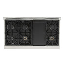 Kucht 48-Inch Pro-Style Dual Fuel Range with 4.2 cu. ft. Electric Oven and 8 Gas Burners in Olive Green (KDF482-OG)