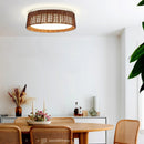 Parrot Uncle 16.5-Inch Traditional Brown Rattan Flush Mount Lighting with LED (A566501QE110V)