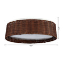 Parrot Uncle 16.5-Inch Traditional Brown Rattan Flush Mount Lighting with LED (A566501QE110V)