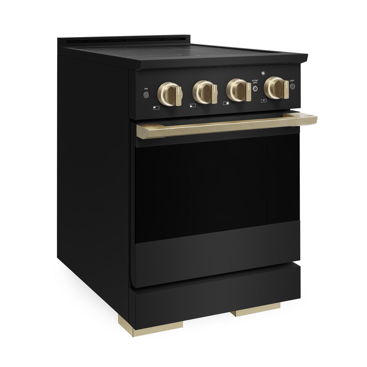 ZLINE Autograph 24-Inch Marino Induction Range in Black Stainless Steel with Champagne Bronze (MINRBZ-24-CB) - side view