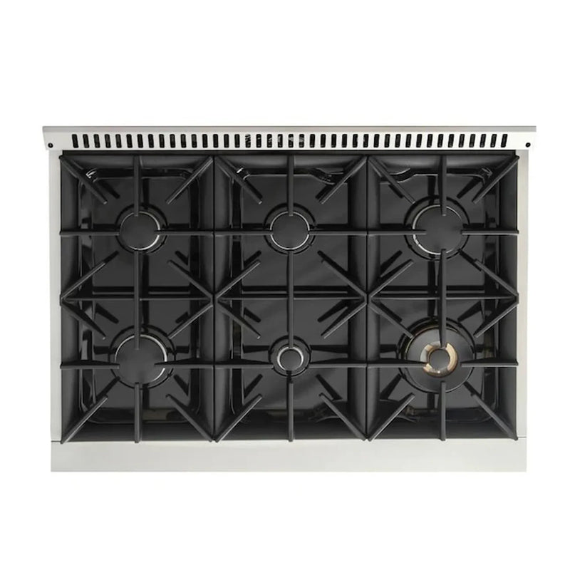 Kucht Professional 36-Inch 5.2 cu ft. Propane Gas Range in Cement Gray with Silver Accents (KNG361/LP-GR)