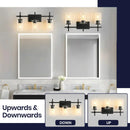 Parrot Uncle Jasper 3-Light Modern Clear Glass Bathroom Vanity Light, Black & Nickel