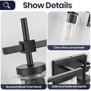 Parrot Uncle Jasper 3-Light Modern Clear Glass Bathroom Vanity Light, Black & Nickel