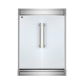 Forno Maderno 60-Inch 27.2 Cu. Ft. Built-In Convertible Refrigerator and Freezer in White with Modern Trim and Antique Brass Handles (FFFFD1722-60MG-WHT)