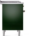 ILVE Nostalgie II 40-Inch Dual Fuel Freestanding Range in Emerald Green with Bronze Trim (UPD40FNMPEGBLP)