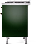 ILVE Nostalgie II 40-Inch Dual Fuel Freestanding Range in Emerald Green with Bronze Trim (UPD40FNMPEGBLP)