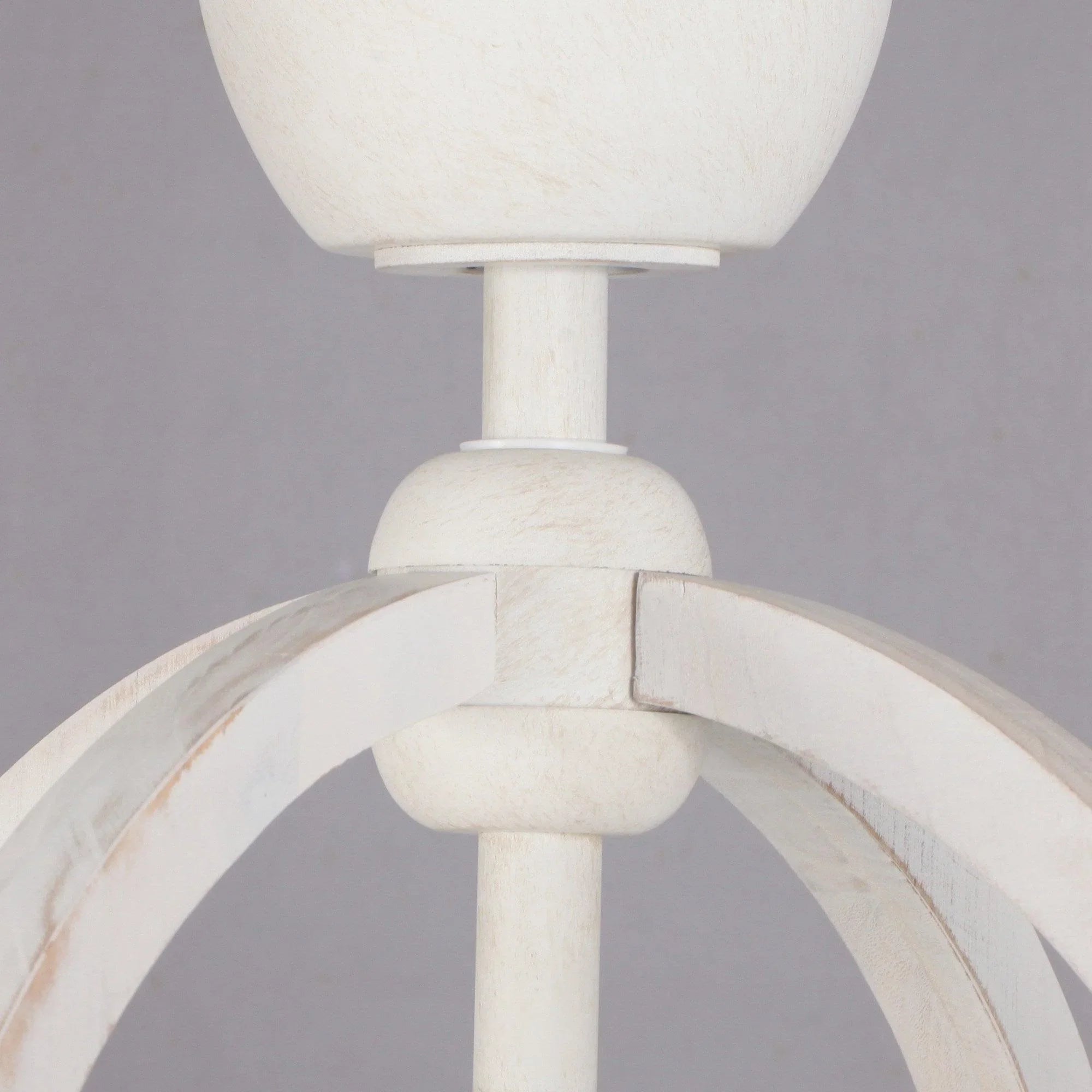 White modern ceiling fan top housing with downrod and integrated light shade