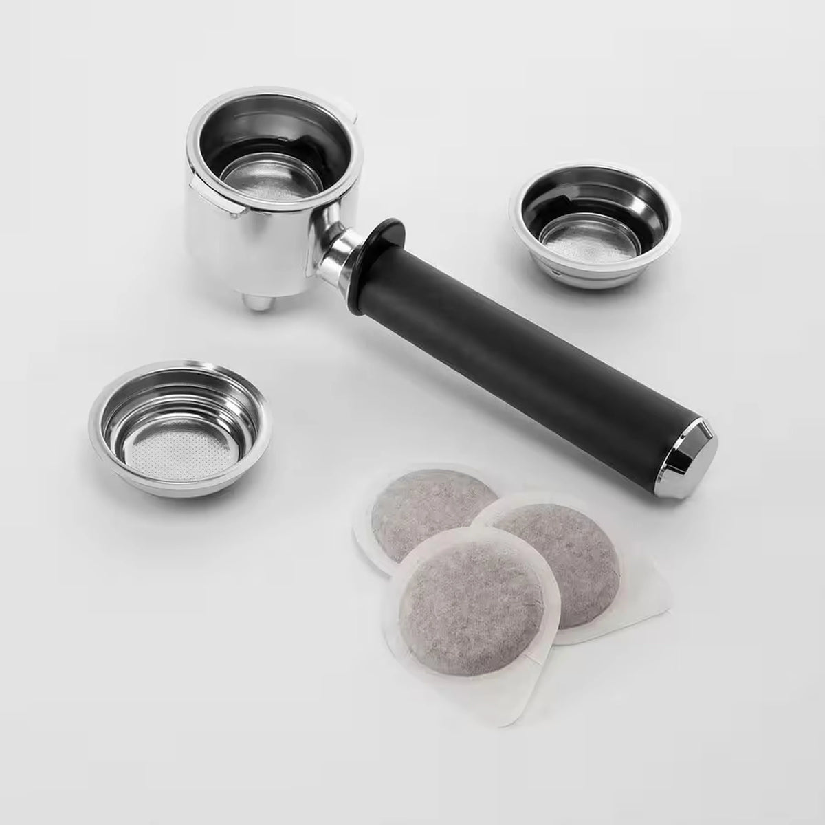 De'Longhi steam wand and filter baskets with pads for espresso machine
