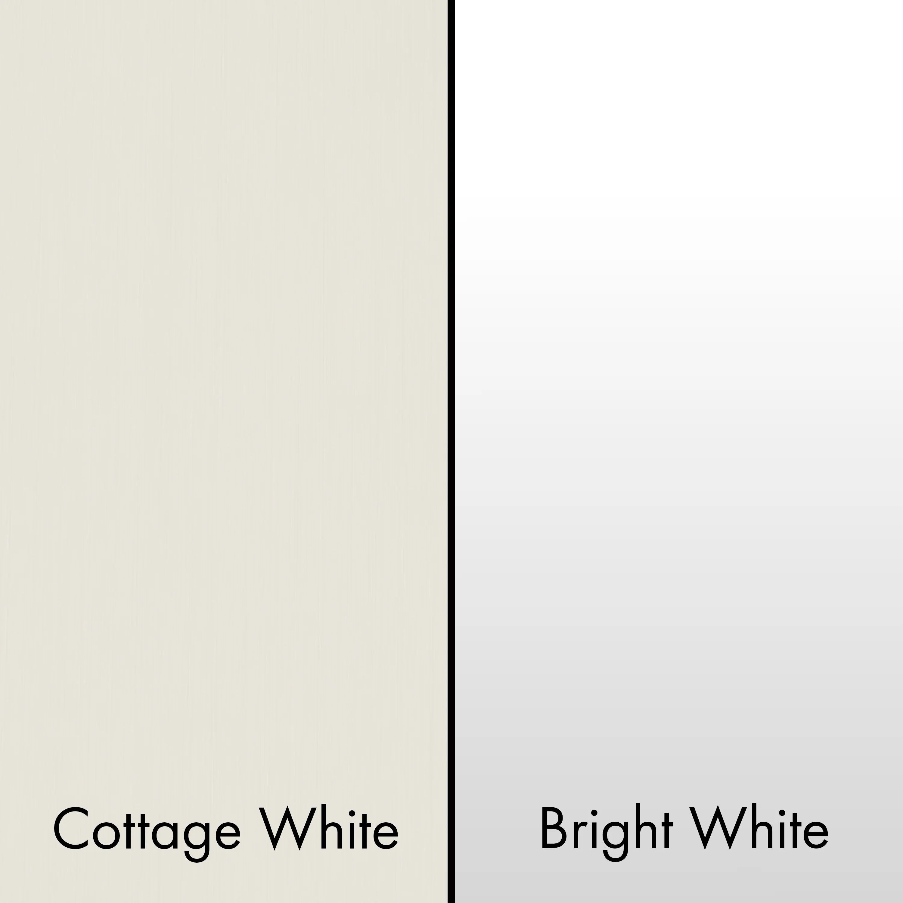 Range hood finish swatch, Bright White and Cottage White options