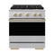 ZLINE Autograph Edition 30-Inch 4.2 Cu. Ft. Marino Dual Fuel Range 4 Burner DuoPro Cooktop and Electric Oven in Stainless and Champagne (PMDRZ-30-CB)