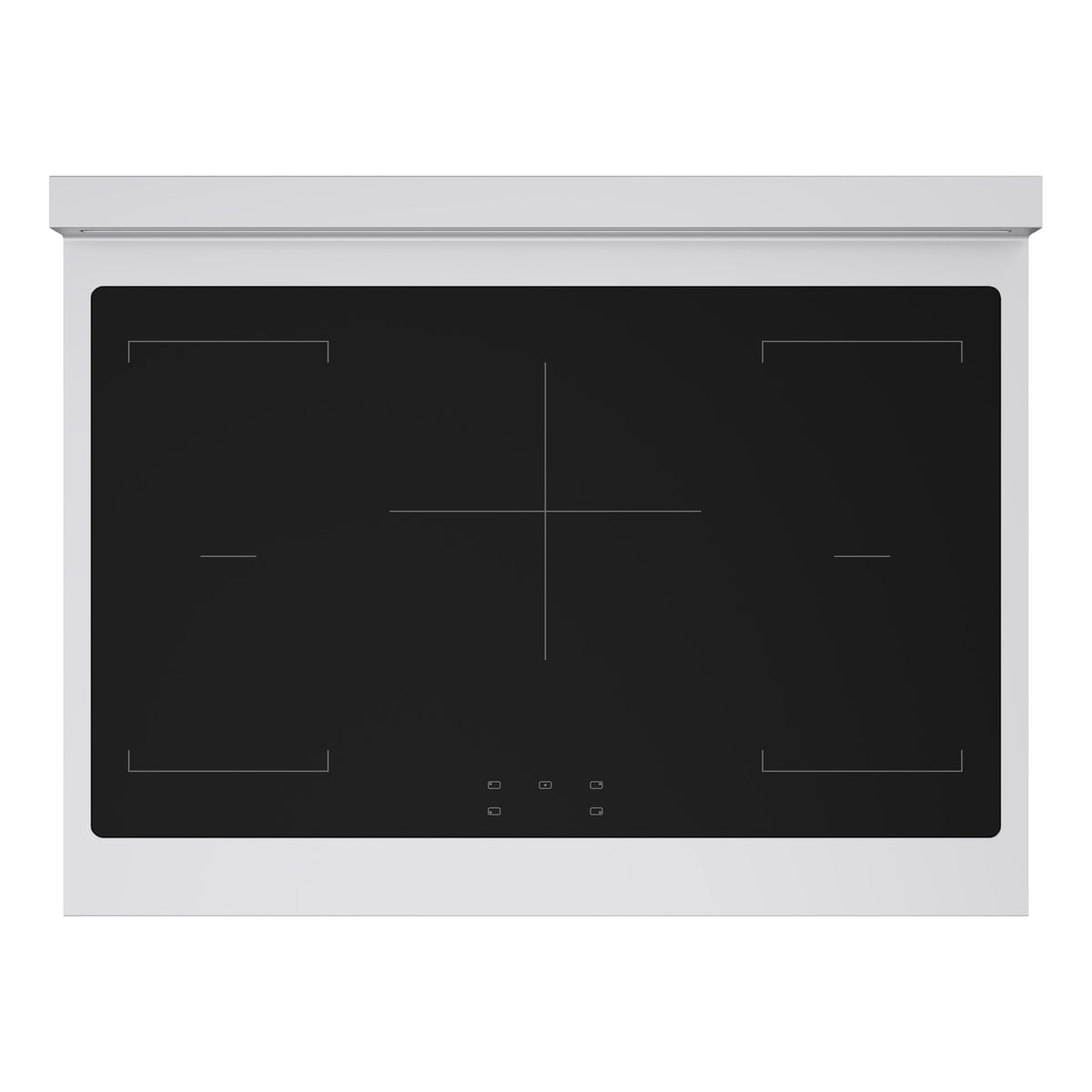 ZLINE Autograph 36-Inch Marino Induction Range in Stainless Steel with Champagne Bronze (MINRZ-36-CB) - induction cooktop top-down view