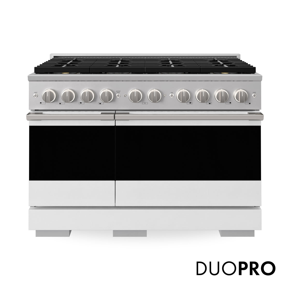 ZLINE 48-Inch Marino Dual Fuel Range with 8 Burner DuoPro Cooktop in Stainless Steel with White Matte (PMDR-WM-48) - front view