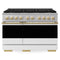 ZLINE Autograph Edition 48-Inch 6.7 Cu. Ft. Marino Dual Fuel Range with 8 Burner DuoPro Cooktop and Dual Ovens with White Matte Doors and Polished Gold Accents (PMDRZ-WM-48-G)