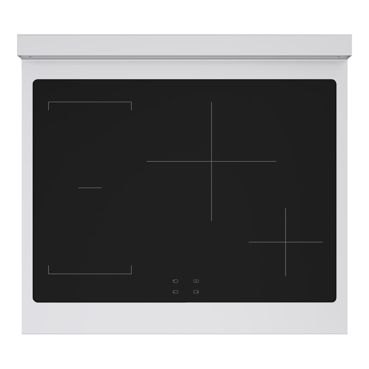 ZLINE Autograph 30-Inch Marino Induction Range in Stainless Steel with Champagne Bronze (MINRZ-30-CB) - induction cooktop top-down view