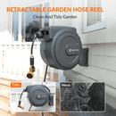 Giraffe Tools 5/8-Inch, 90 Ft. Retractable Garden Hose Reel with Auto-Rewind