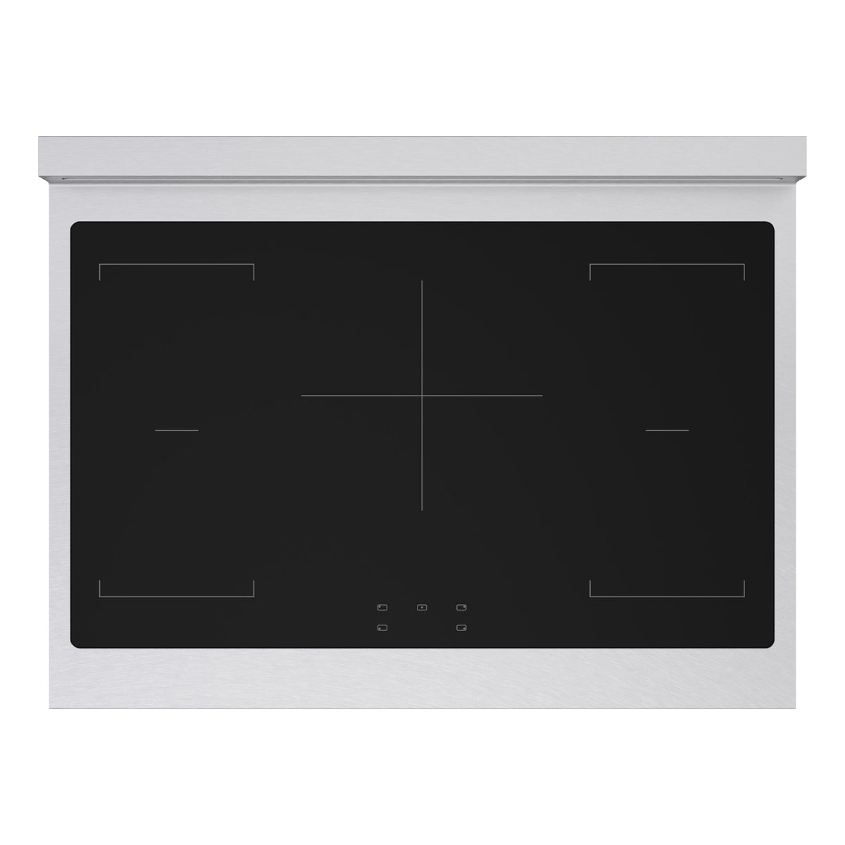 ZLINE Autograph 36-Inch Marino Induction Range in Satin Stainless Steel with White Matte and Champagne Bronze (MINRSZ-WM-36-CB) - induction cooktop top-down view