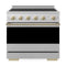 ZLINE Autograph Edition 36-Inch 5.2 Cu. Ft. Marino Induction Range with 5 Element Cooktop and Electric Convection Oven in Satin Stainless Steel with Champagne Bronze Accents (MINRSZ-36-CB)