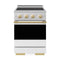 ZLINE Autograph Edition 24-Inch 3.2 Cu. Ft. Marino Induction Range with 3 Element Cooktop and Electric Oven in Satin White and Gold (MINRSZ-WM-24-G)