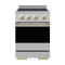 ZLINE Autograph Edition 24-Inch 3.2 Cu. Ft. Marino Induction Range 3 Element Cooktop and Convection Oven in Stainless with Champagne (MINRZ-24-CB)
