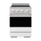 ZLINE 24-Inch 3.2 Cu. Ft. Marino Induction Range with 3 Element Cooktop and Electric Oven in Satin Stainless with White Matte (MINRS-WM-24)
