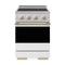 ZLINE Autograph Edition 24-Inch 3.2 Cu. Ft. Marino Induction Range 3 Element Cooktop and Electric Oven in Stainless White and Champagne (MINRZ-WM-24-CB)