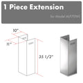 ZLINE 1-Piece 36-Inch Chimney Extension for 9 Ft. to 10 Ft. Ceiling in Stainless Steel (1PCEXT-ALP70WL)