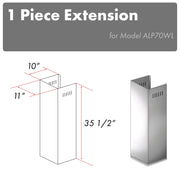 ZLINE 1-Piece 36-Inch Chimney Extension for 9 Ft. to 10 Ft. Ceiling in Stainless Steel (1PCEXT-ALP70WL)