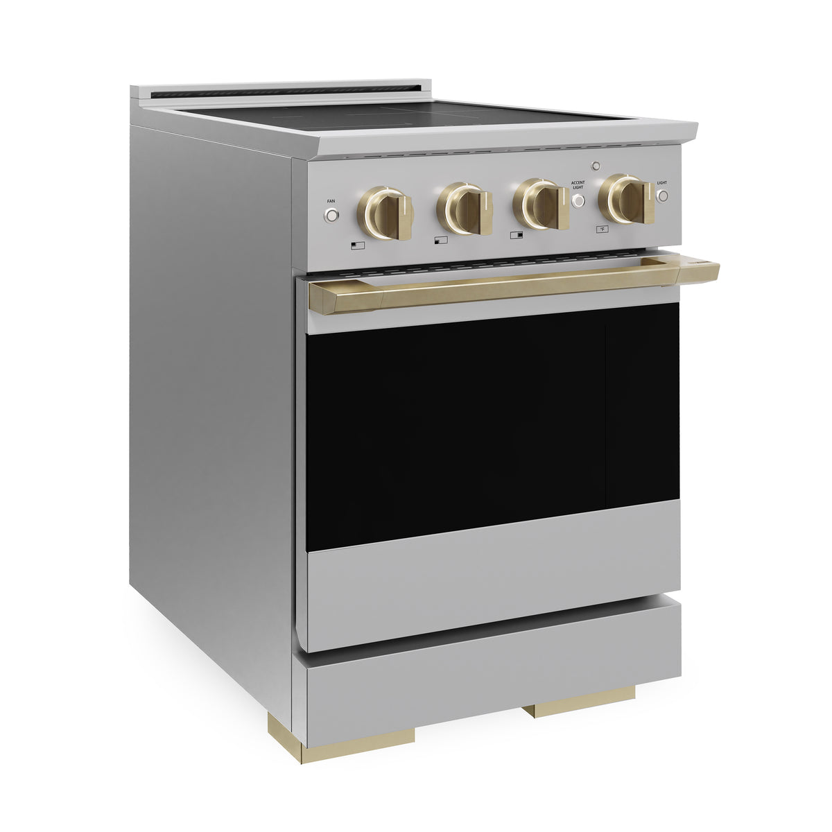ZLINE Autograph 24-Inch Marino Induction Range in Stainless Steel with Champagne Bronze (MINRZ-24-CB) - side view